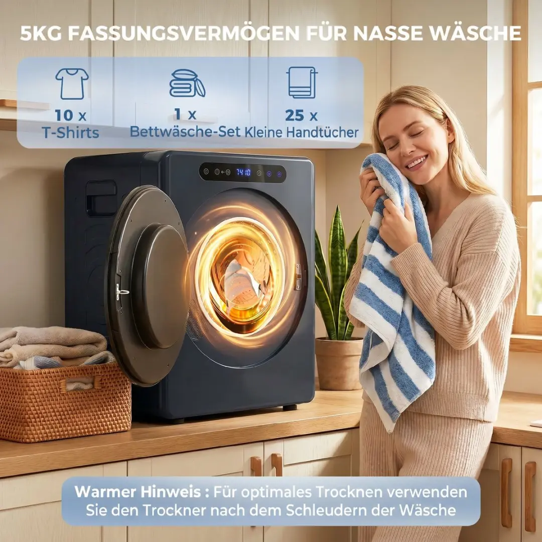Homcom Wasdroger 5kg - Blauw