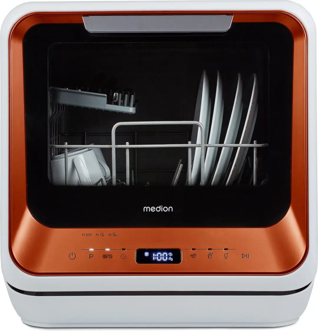 Medion DWT20 Mini Vaatwasser 2 Couverts - 6 Programma's - Oranje - afbeelding 6 van 6