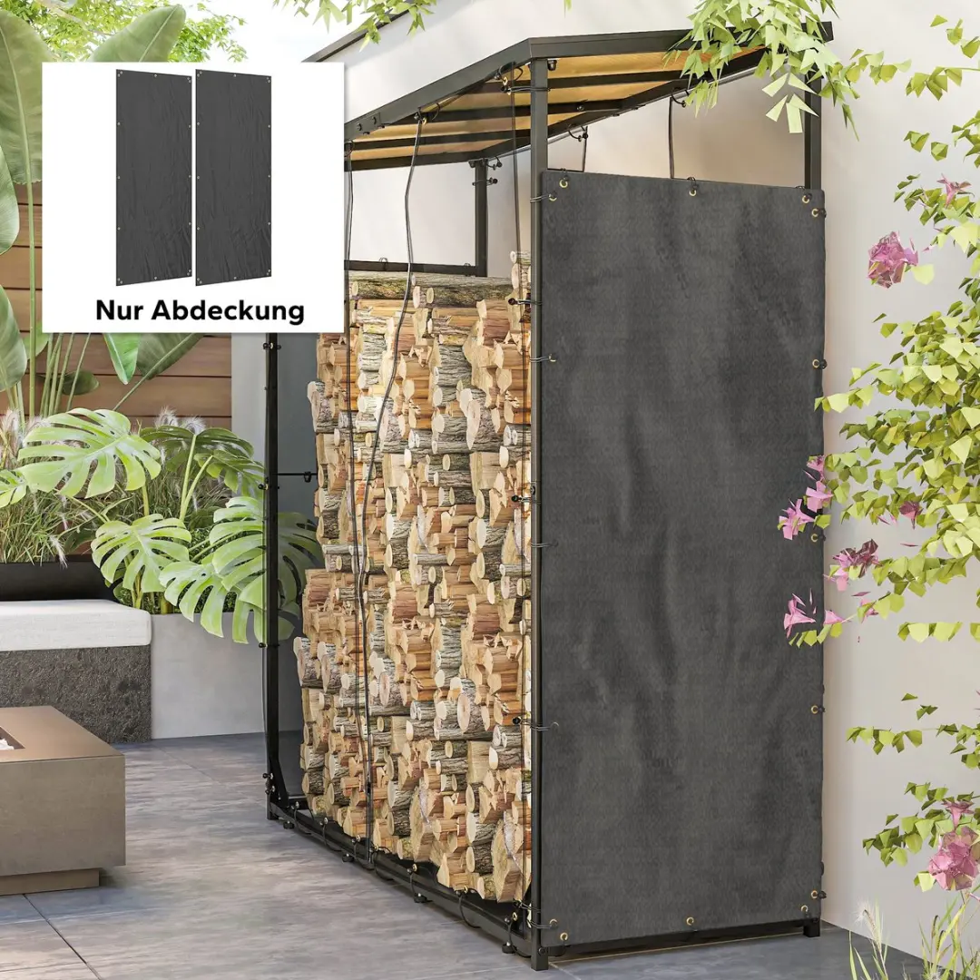 Outsunny Houtopslaghoes 148L x 62Bcm - Zwart