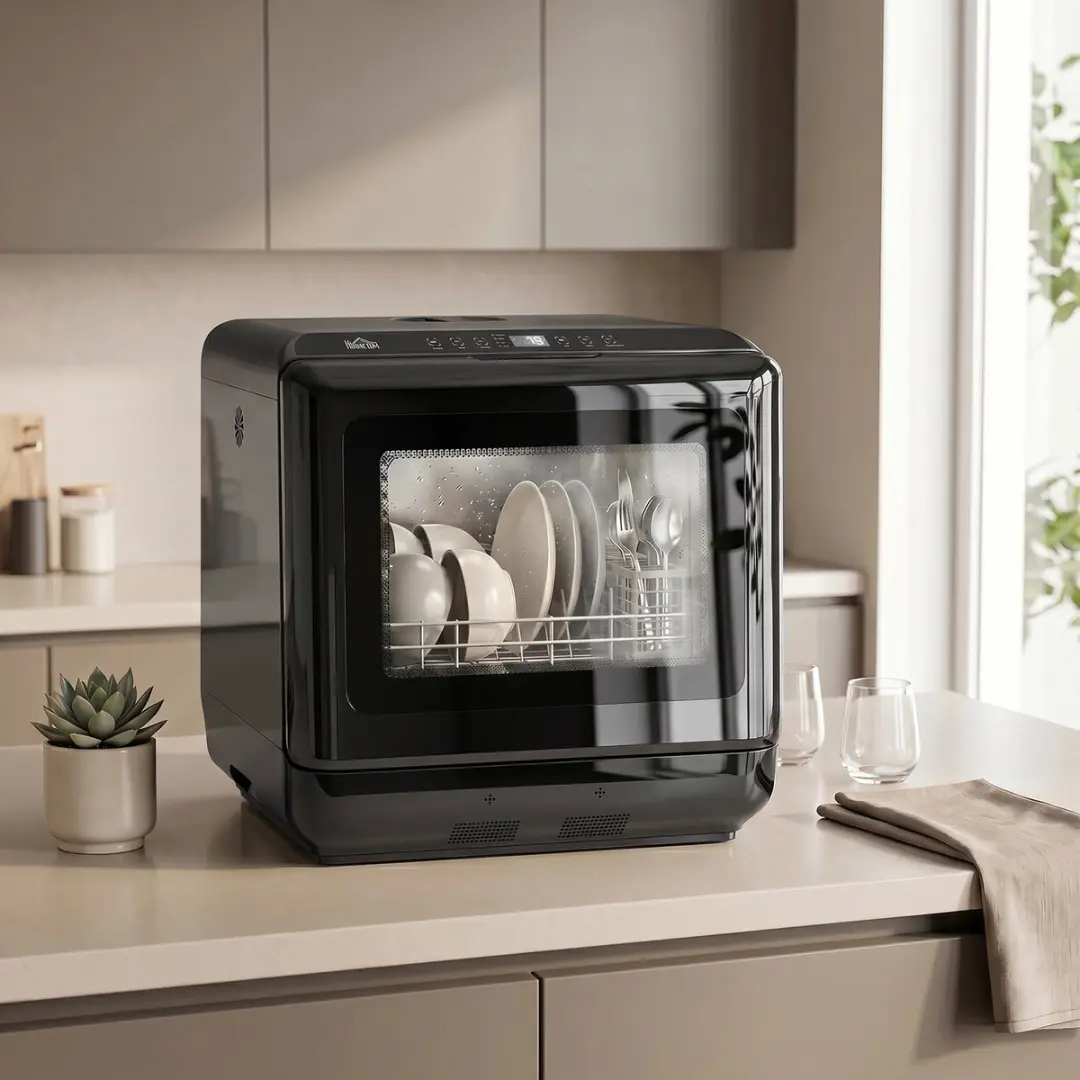Homcom Tafelvaatwasser 4 Couverts 45L - Zwart - afbeelding 6 van 6
