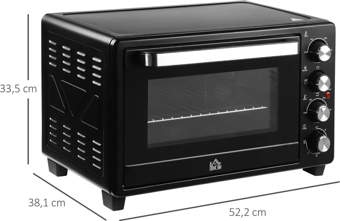 Homcom Mini-oven 800-087BK - 34L - 1600W - Zwart