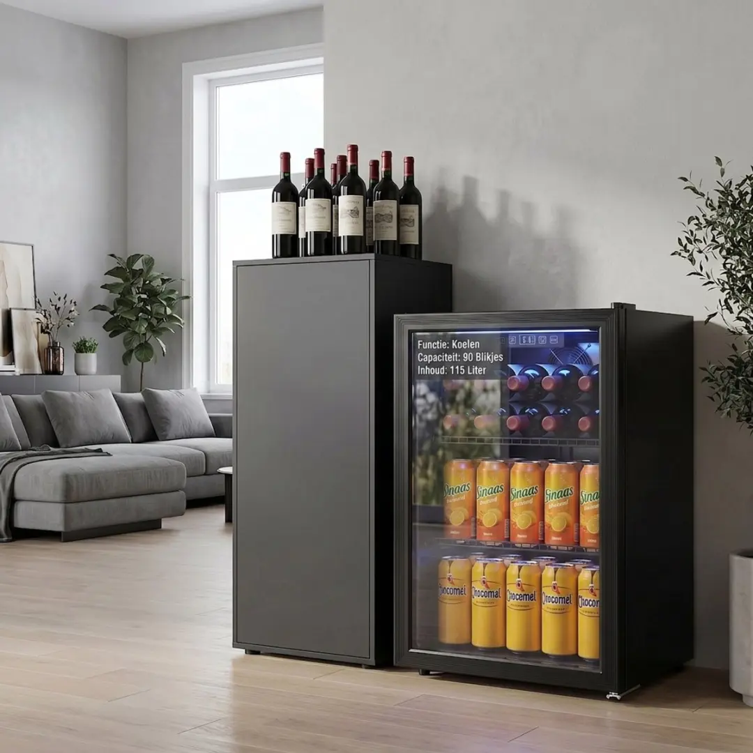Homcom Drankkoelkast 70L - 3 Plateaus - Zwart