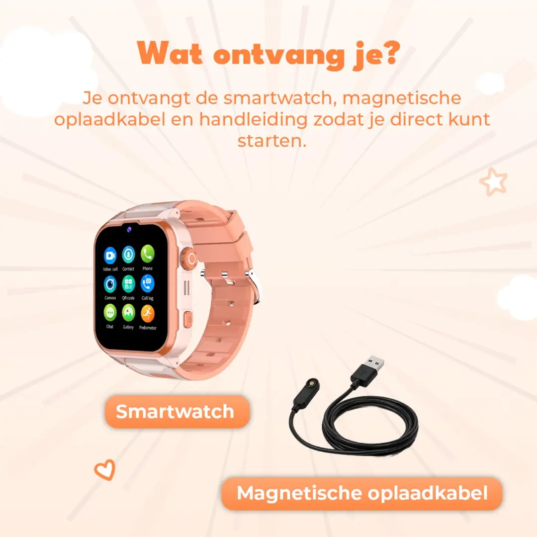Denver SWGL-149OR Kindersmartwatch 4G GPS - Oranje - afbeelding 6 van 6