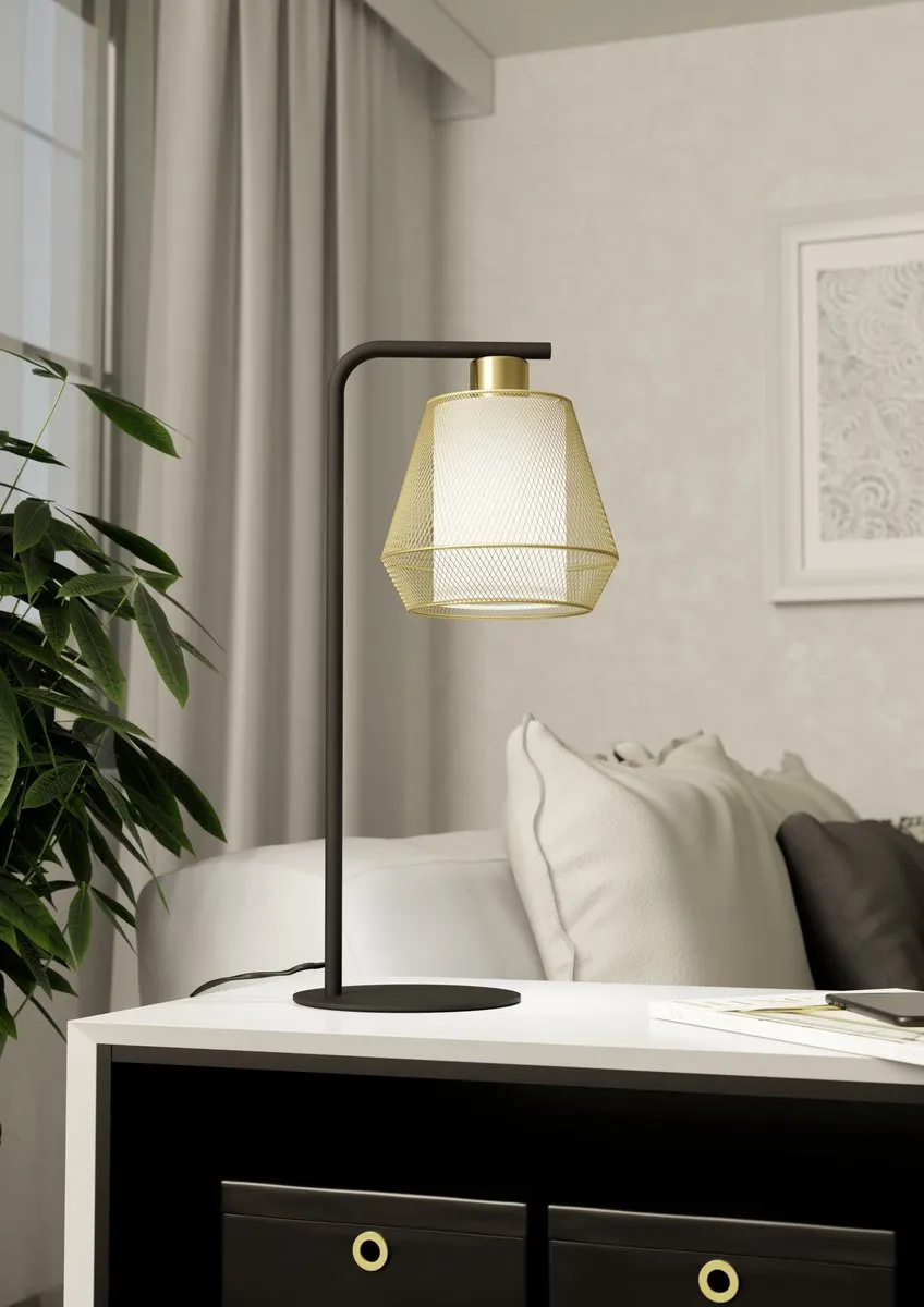 Eglo Ciudadela Tafellamp E27 - 50 cm - Zwart/Goud/Wit - afbeelding 6 van 6
