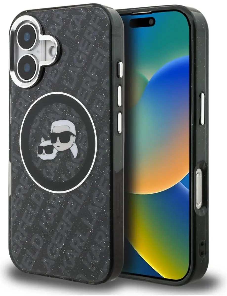 Karl Lagerfeld IML Glitter Karl & Choupette MagSafe Hoesje iPhone 16