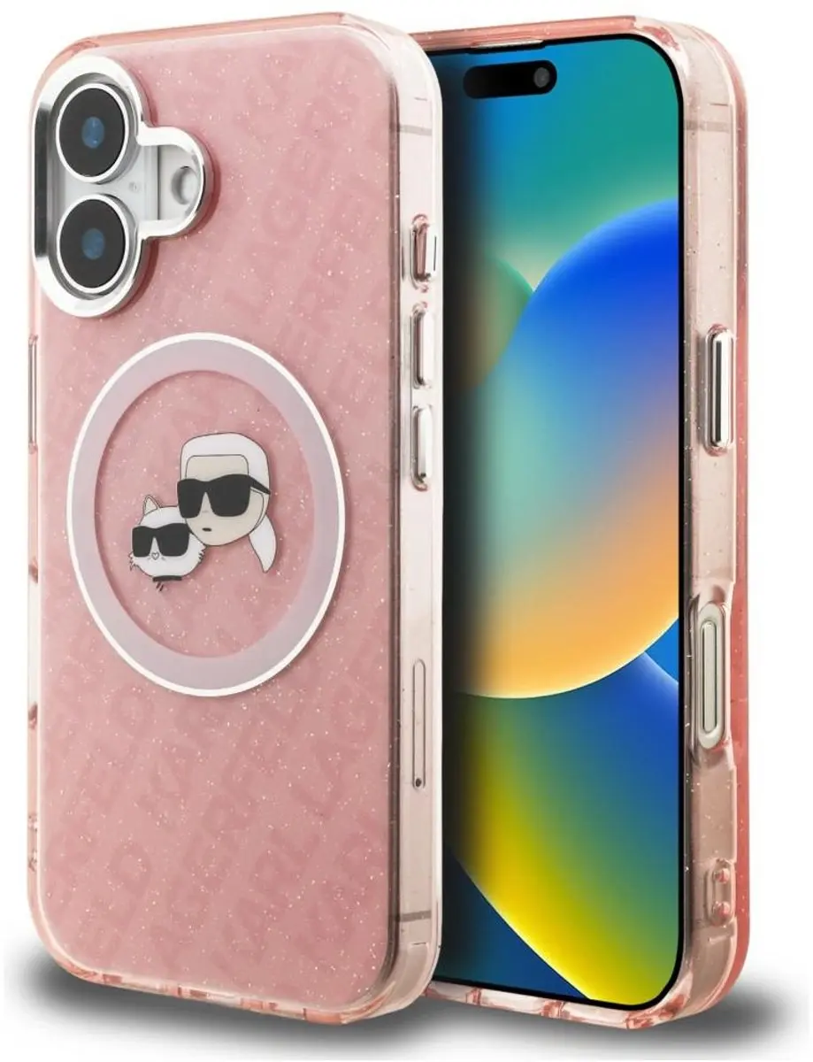 Karl Lagerfeld IML Glitter Karl & Choupette Hoesje iPhone 16