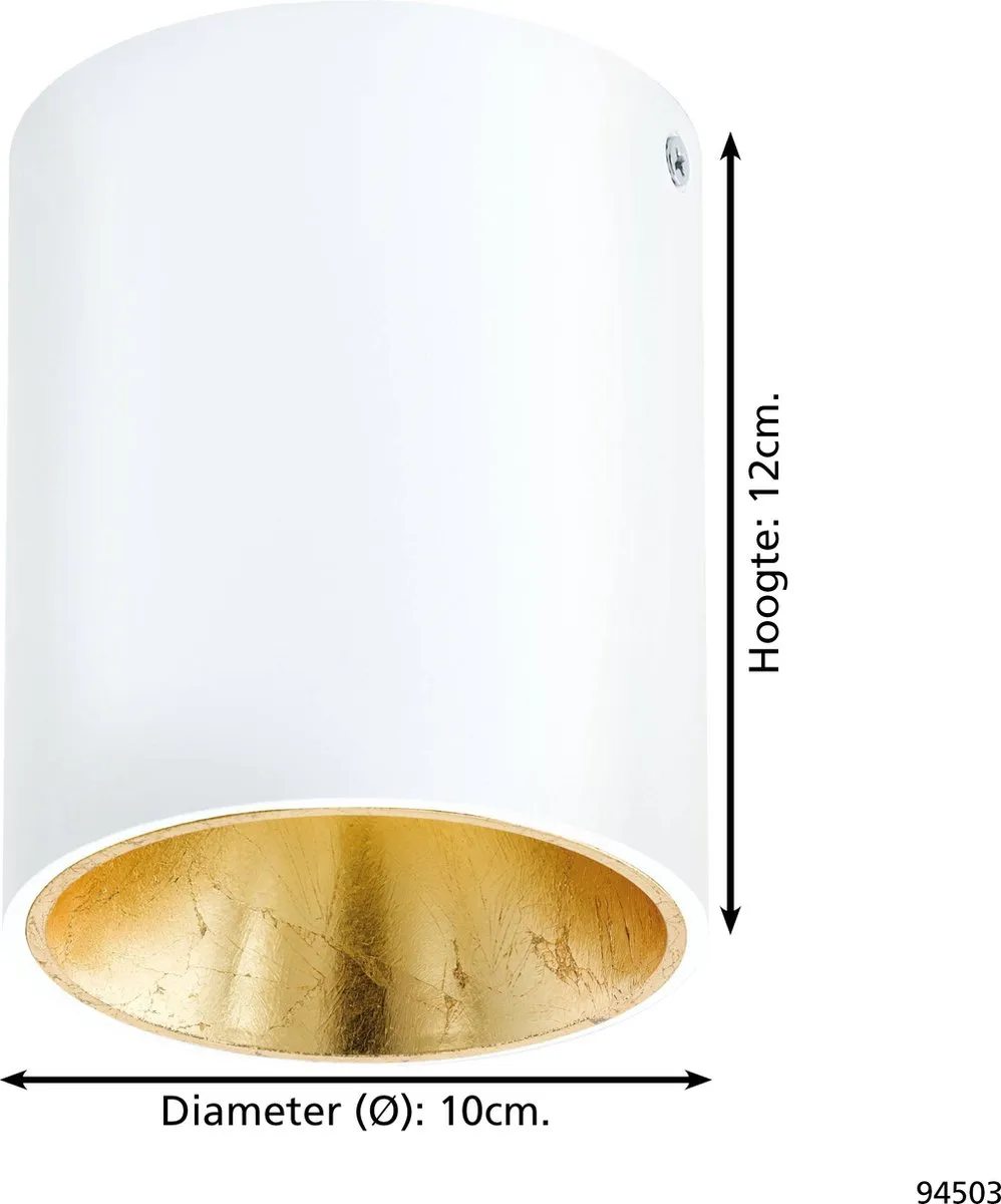 Eglo Polasso Opbouwspot LED Ø10cm - Wit/Goud