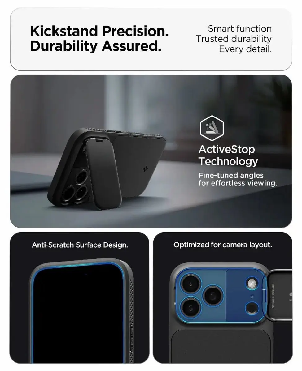 Spigen Optik Armor Magsafe Hoesje iPhone 17 Pro Max ACS09551 - Zwart