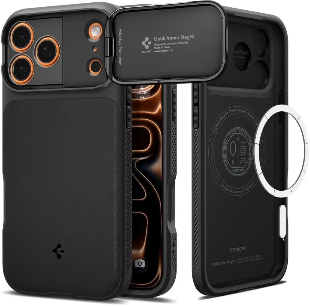 Spigen Optik Armor Magsafe Hoesje iPhone 17 Pro Max ACS09551 - Zwart