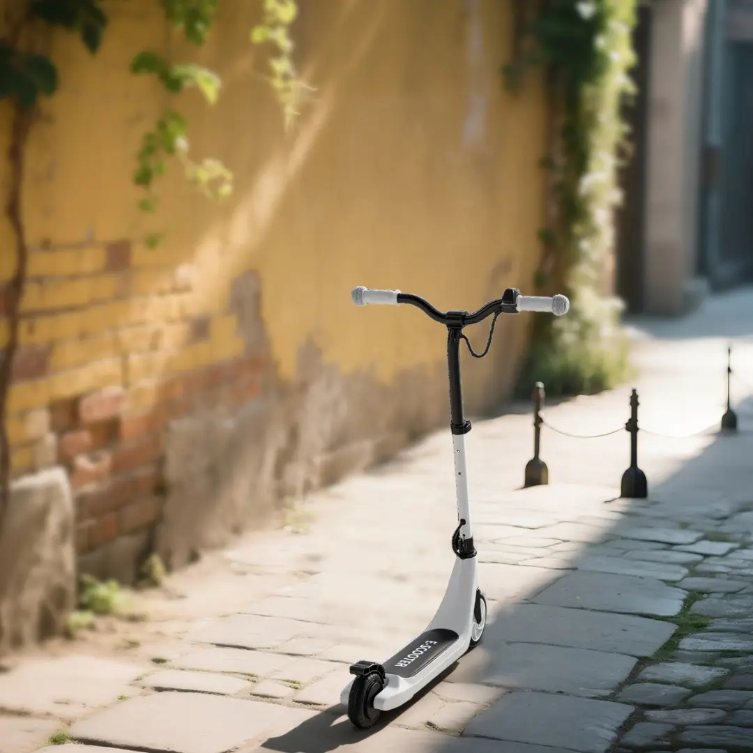 Homcom Aluminium E-Scooter 120W - 76x53x95cm - Zwart/Wit