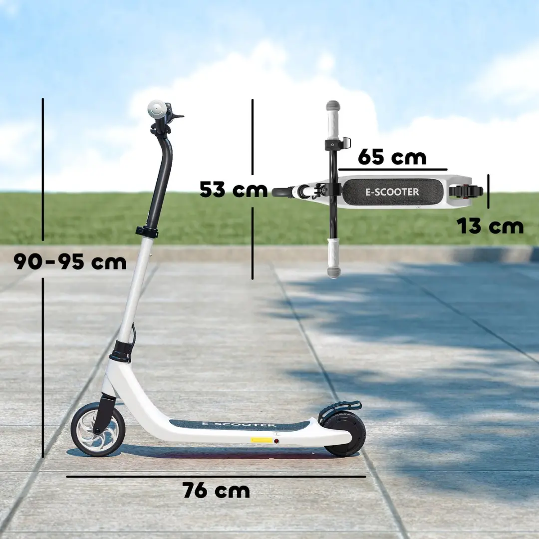 Homcom Aluminium E-Scooter 120W - 76x53x95cm - Zwart/Wit - afbeelding 6 van 6