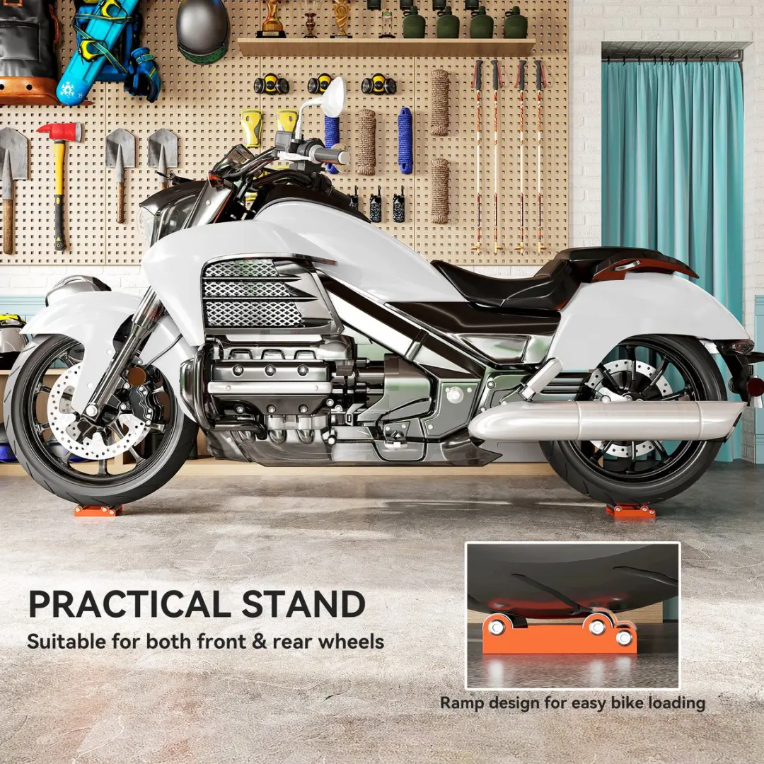Homcom Motorfietsstandaard - 220 kg - 15x11,5x4cm - Oranje