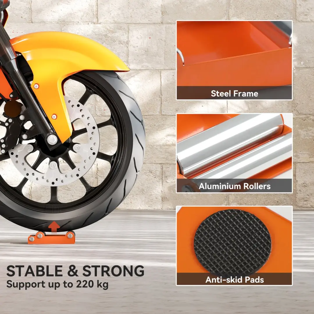 Homcom Motorfietsstandaard - 220 kg - 15x11,5x4cm - Oranje - afbeelding 6 van 6
