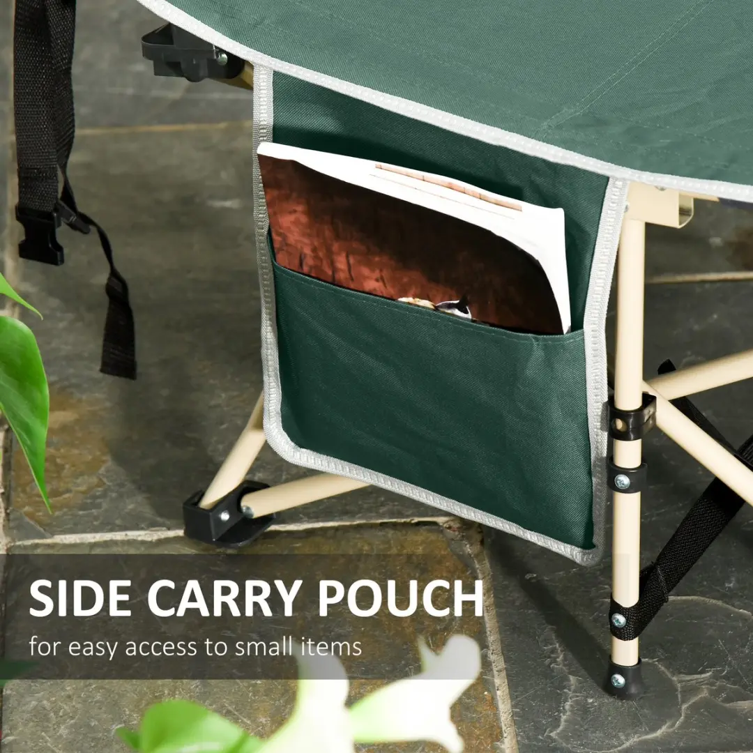 Outsunny Campingbed Stahl Oxford 190x68x52cm - 150kg - Groen