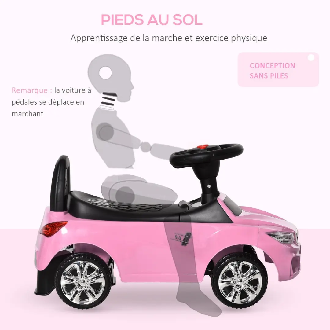 Homcom Kinderglijwagen PP 63,5x28x36cm - Roze