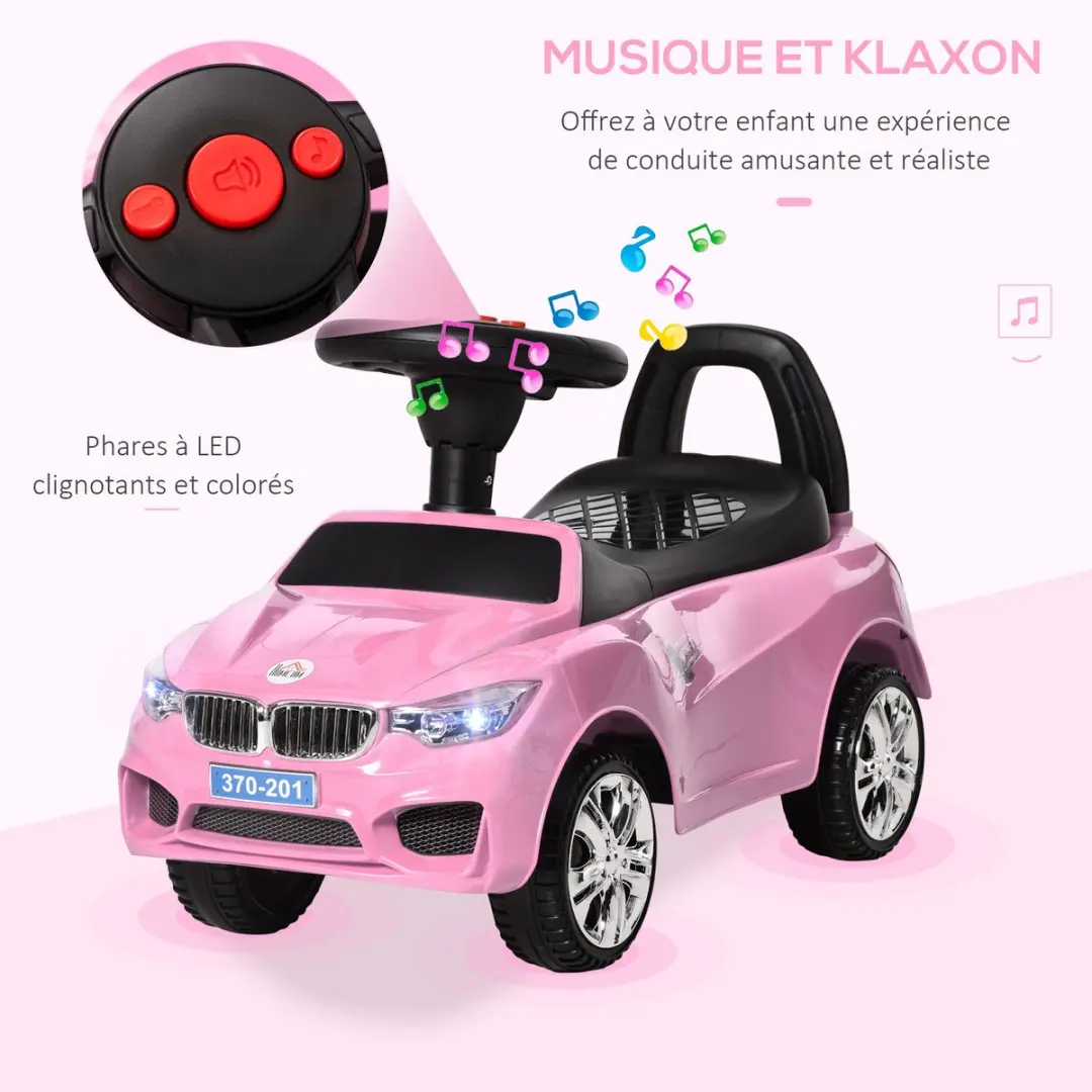 Homcom Kinderglijwagen PP 63,5x28x36cm - Roze
