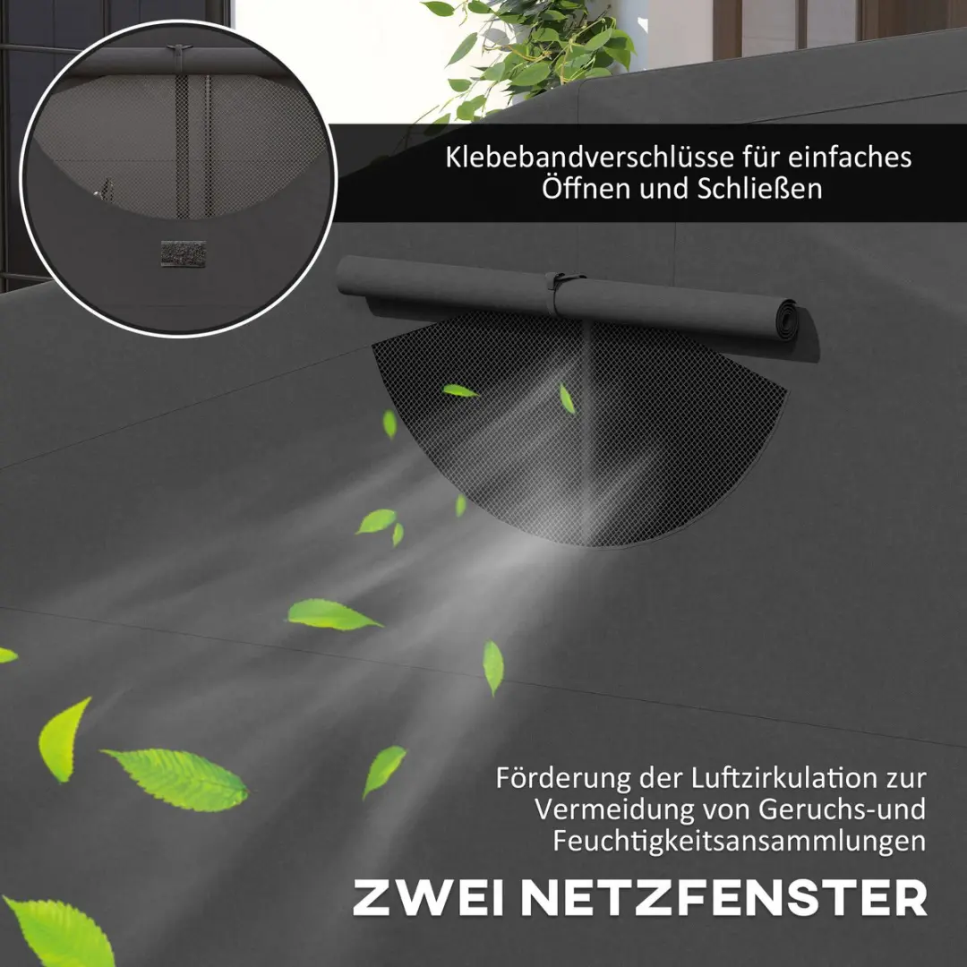 Outsunny Motorfiets Schuur Oxford 345x135x191cm - Zwart