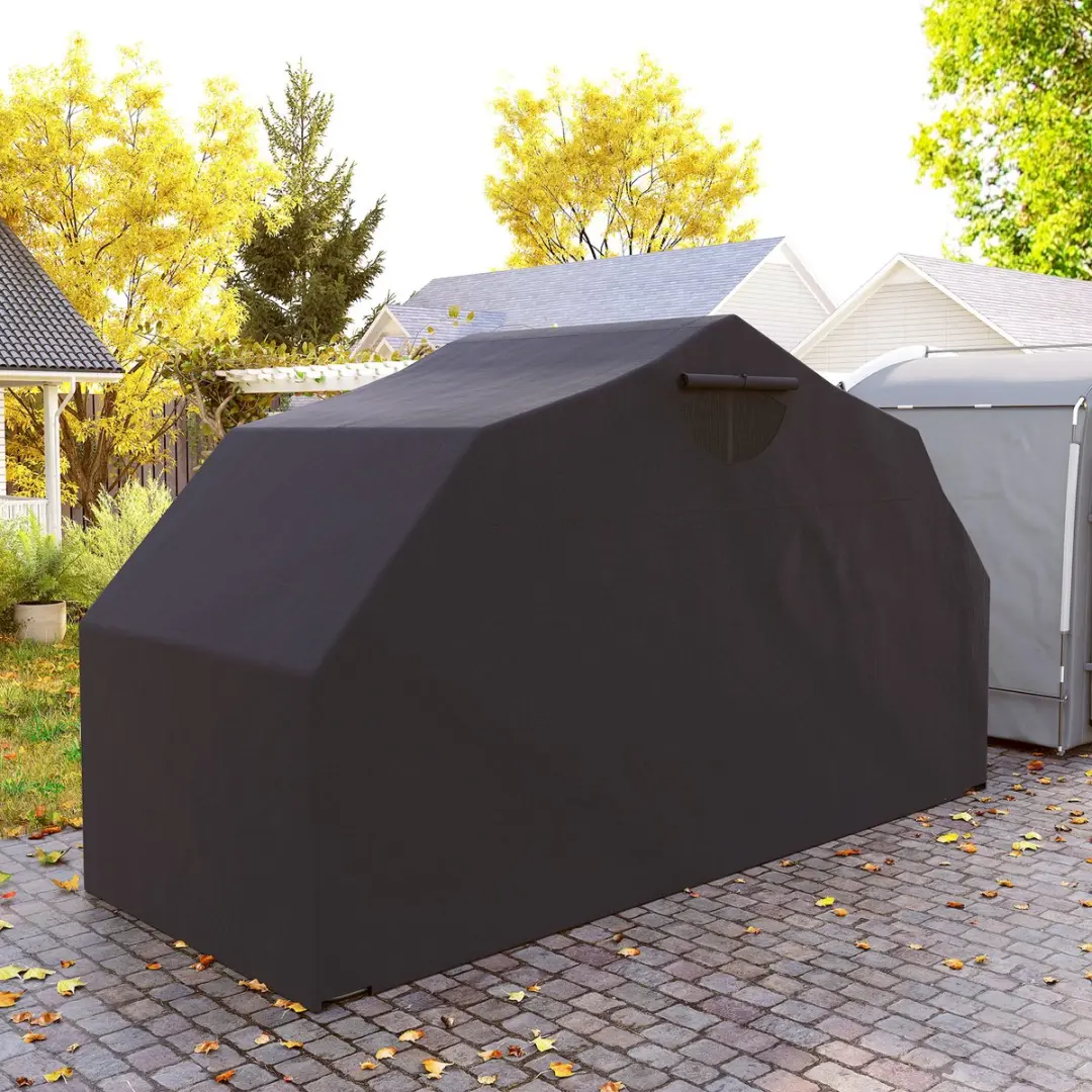 Outsunny Motorfiets Schuur Oxford 345x135x191cm - Zwart