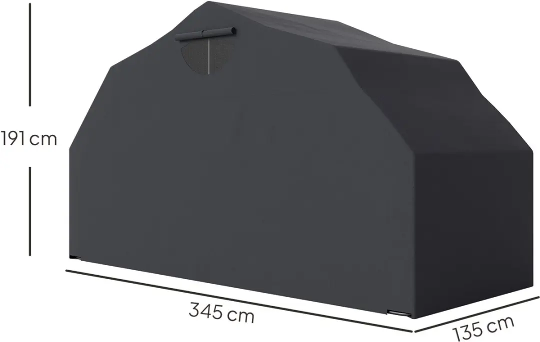Outsunny Motorfiets Schuur Oxford 345x135x191cm - Zwart