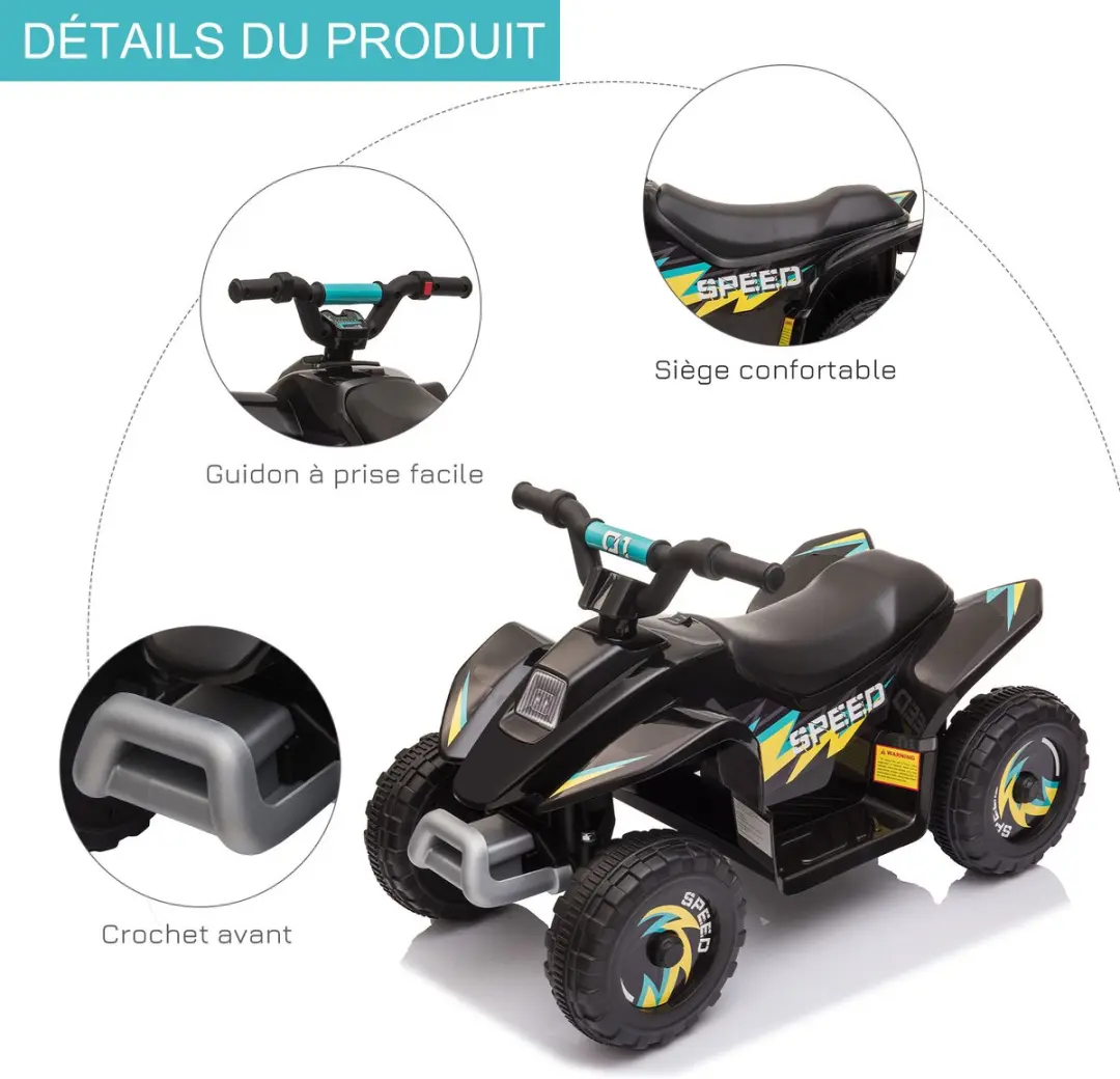 Homcom Rijdauto PP 72x40x45,5cm - Zwart