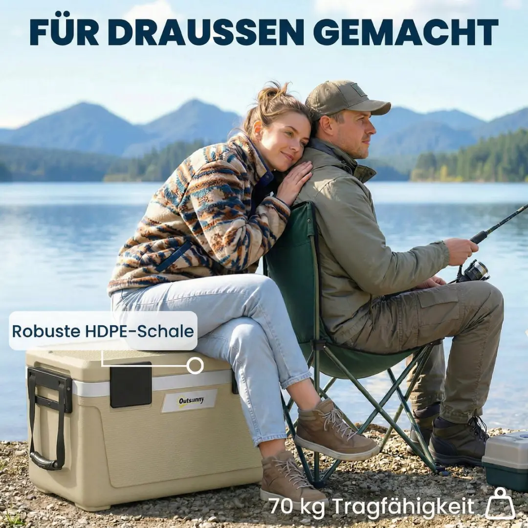 Outsunny Koelbox 66,6L - Khaki