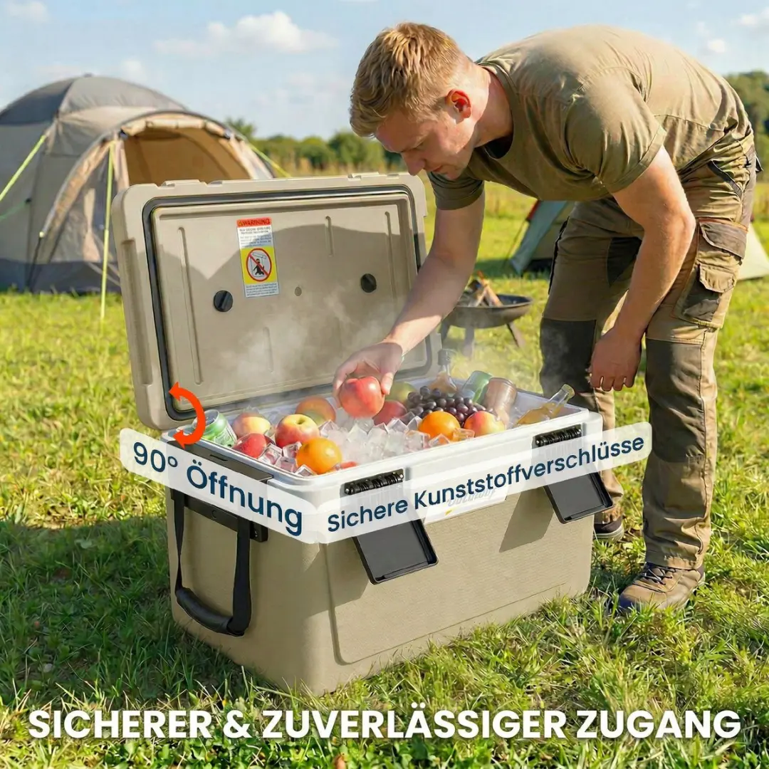 Outsunny Koelbox 66,6L - Khaki - afbeelding 6 van 6
