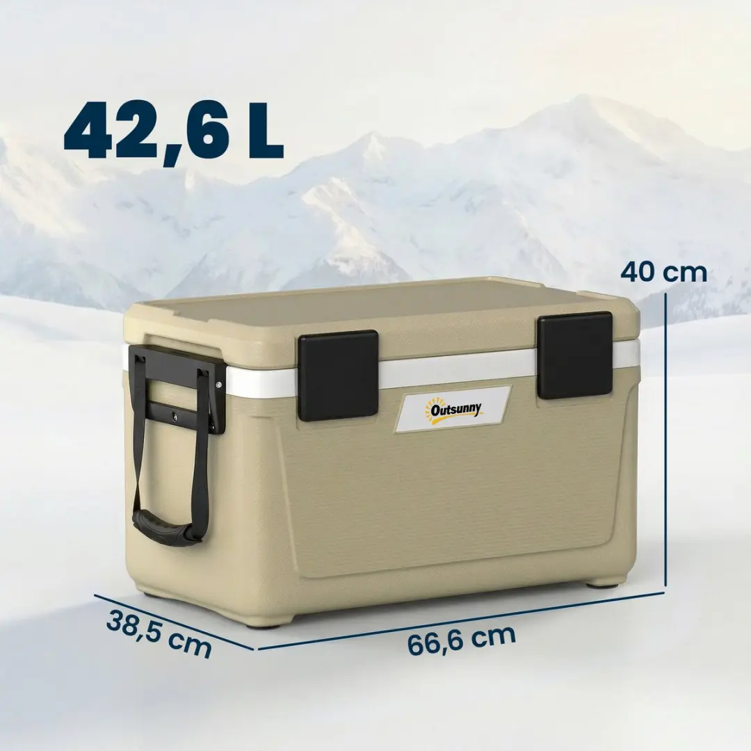 Outsunny Koelbox 66,6L - Khaki