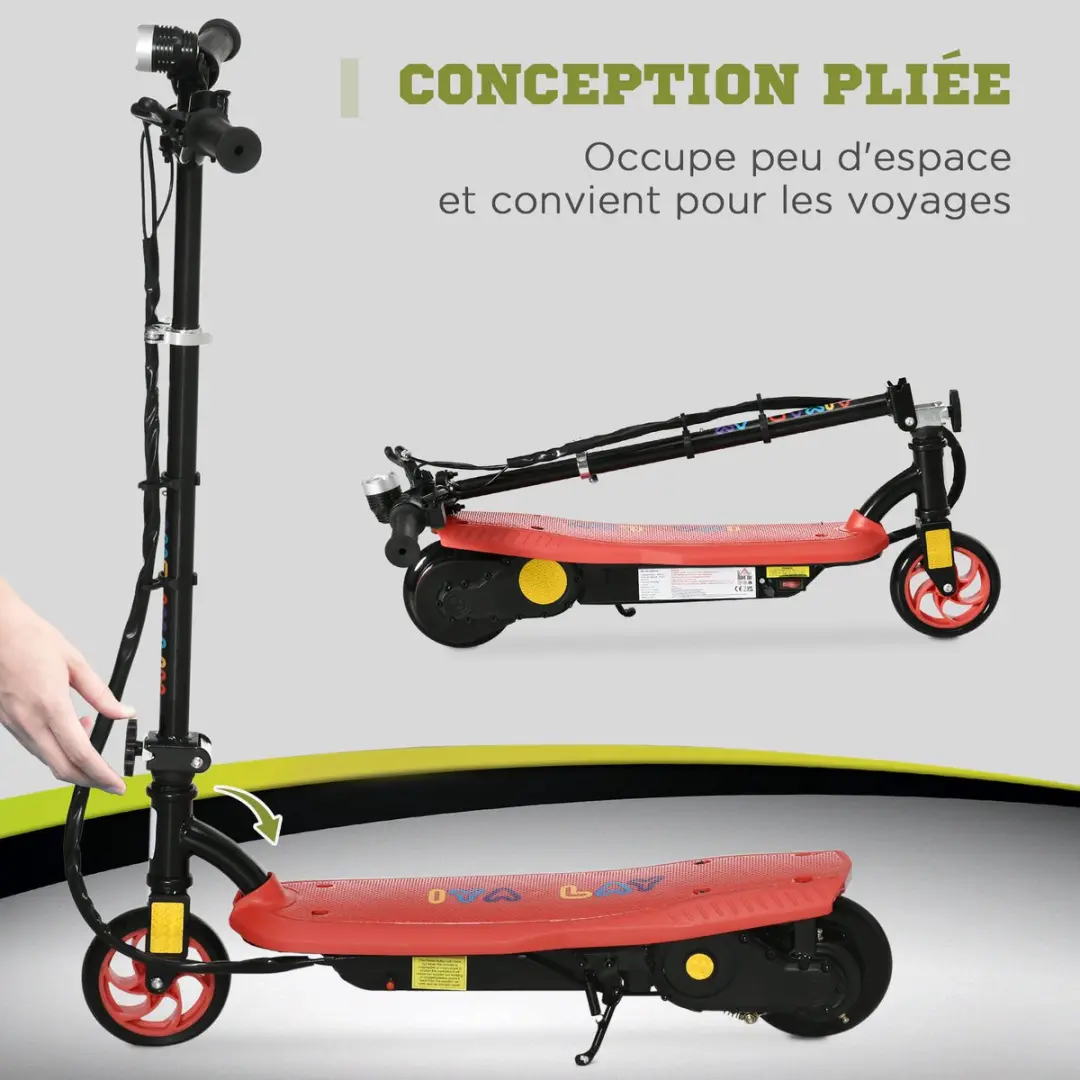 Homcom Kids E-Scooter - 120W - Rood - afbeelding 6 van 6