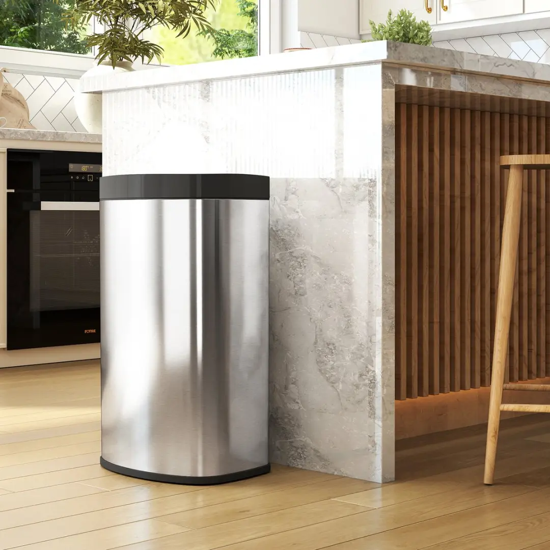 Homcom Sensor Bin Roestvrij Staal 38x28,5x69cm