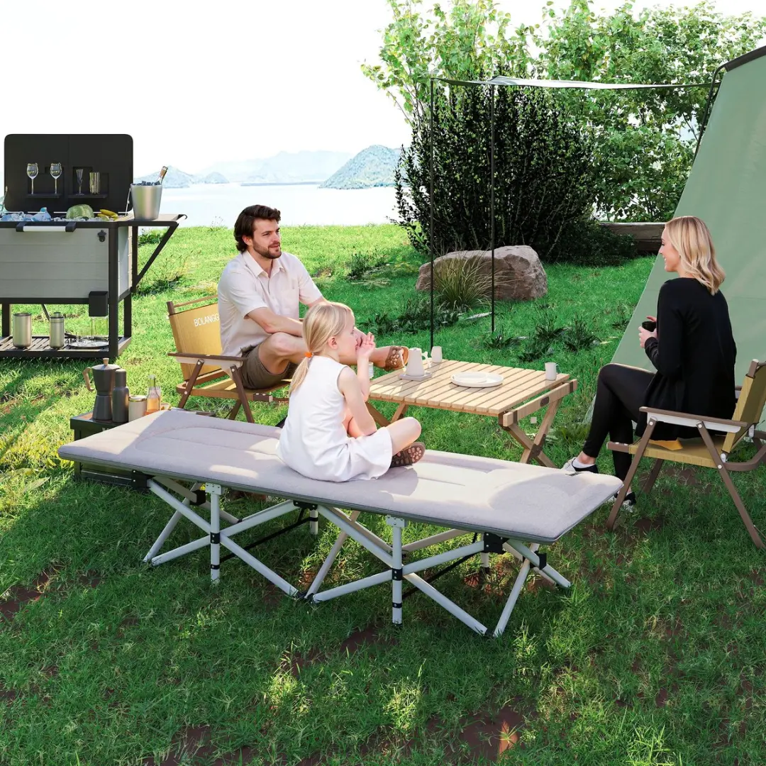 Outsunny Feldbed Staal - 200L x 65B x 42Hcm - Grijs