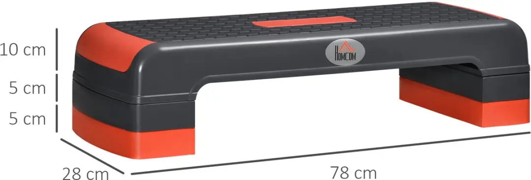 Homcom Stepboard 78x28x20cm - Rood/Grijs