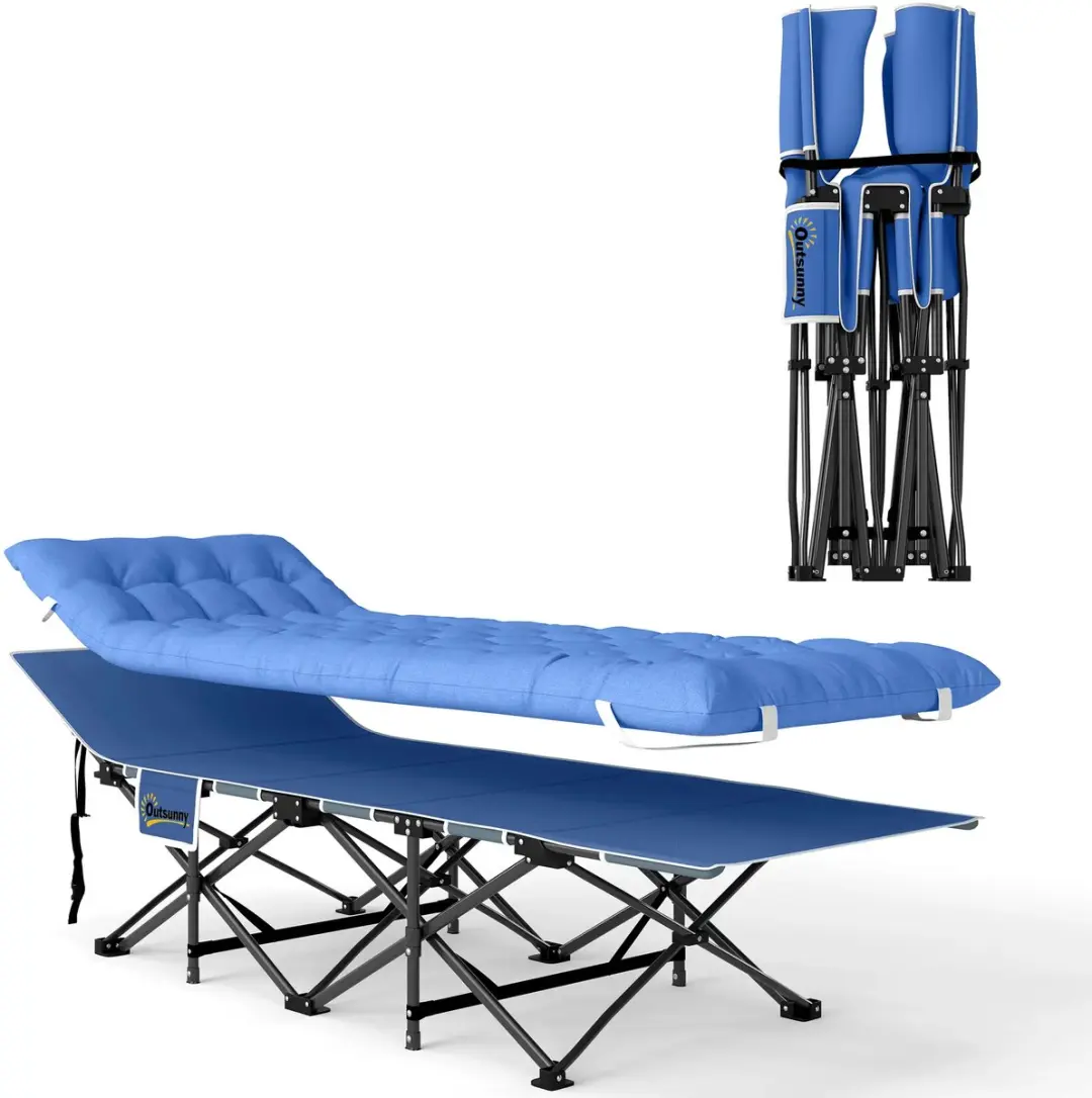 Outsunny Veldbed 1 persoons - Blauw - afbeelding 4 van 6