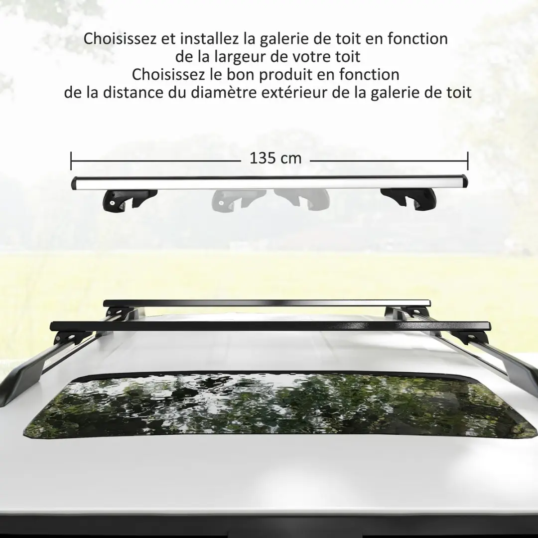 Homcom Autodakdrager C10-007V01 - 75kg - Aluminium - 2 Stuks