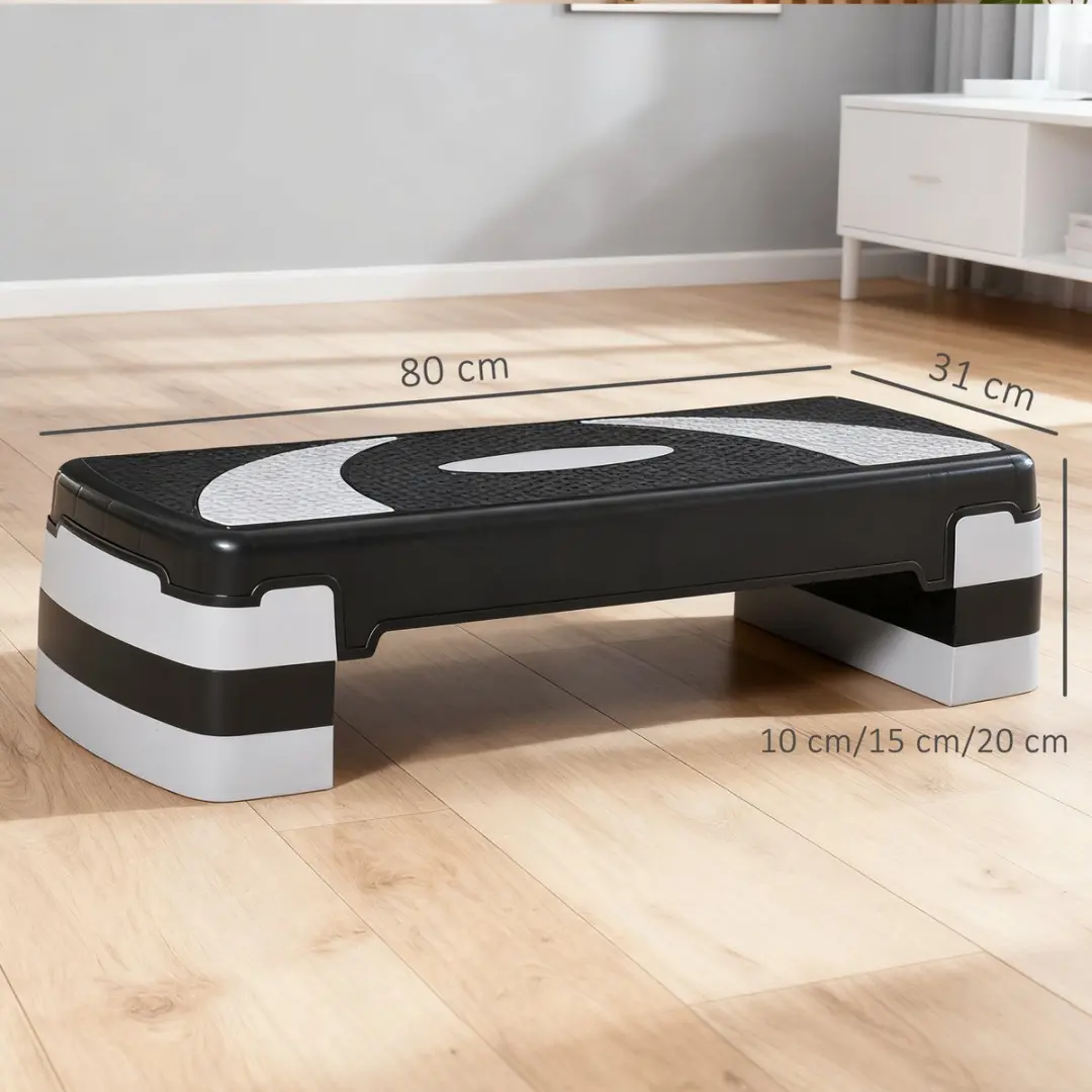Homcom Stepboard 80x31x20cm - Zwart - afbeelding 6 van 6