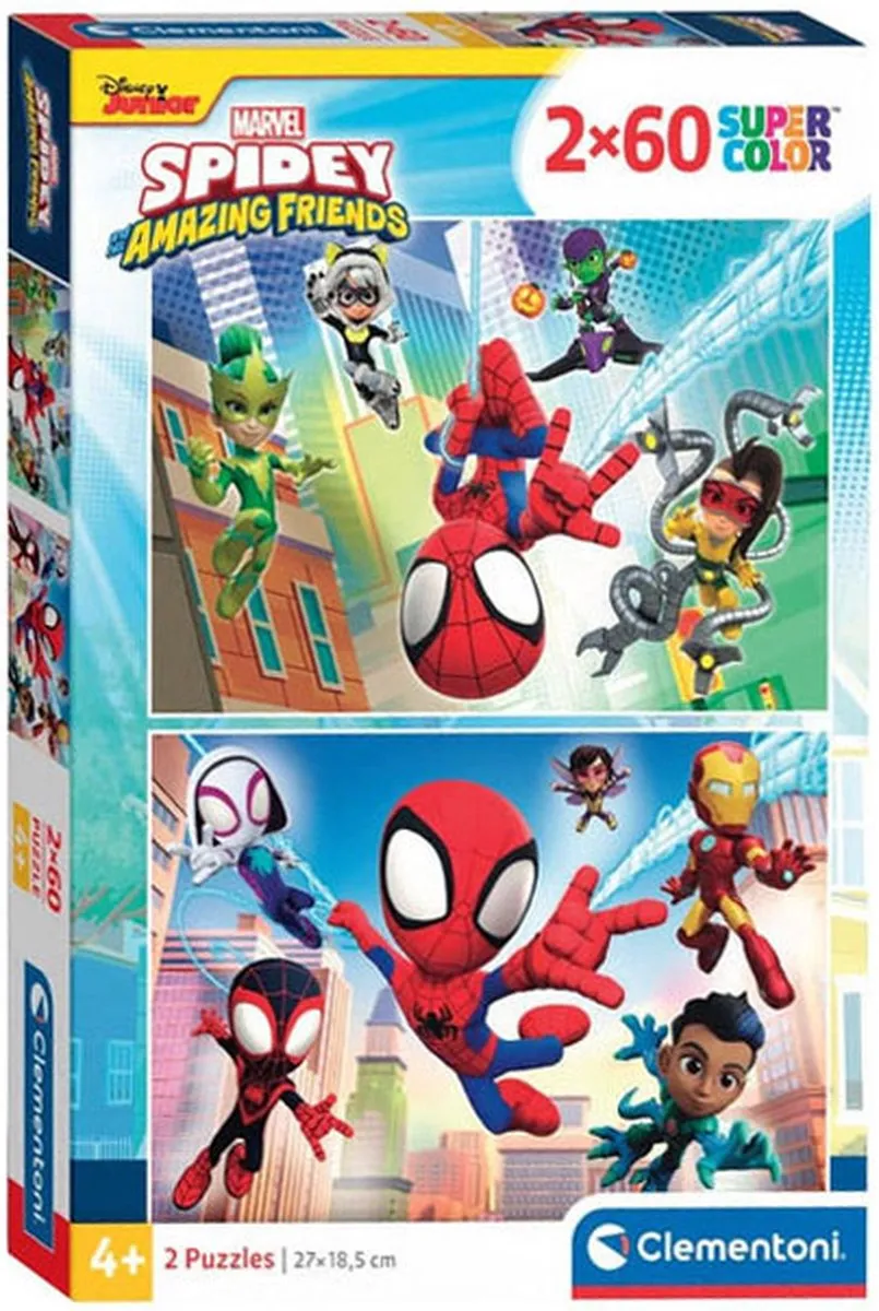 Clementoni Spidey en Zijn Geweldige Vrienden Puzzel 120 Stuks