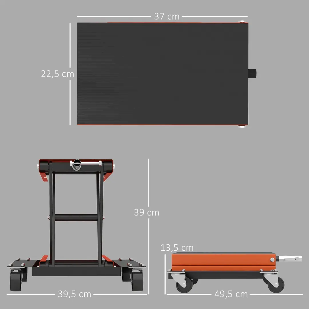 Homcom Motorcycle Lift Stand - 49,5x39,5x13,5cm - Oranje
