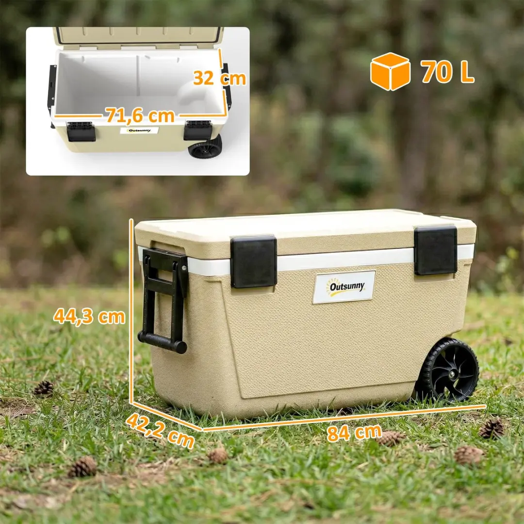 Outsunny Koelbox 84L - 42x44cm - Khaki