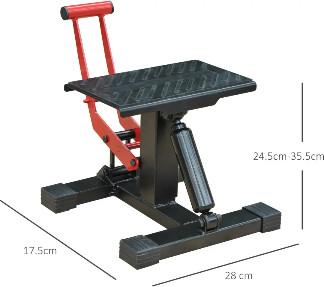Homcom Motorfietsliftstandaard 27x17,5x35,5cm - Zwart