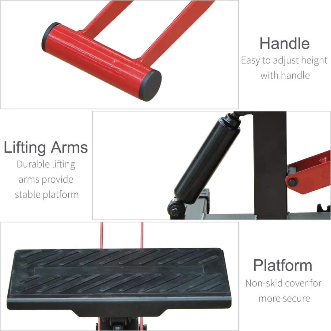 Homcom Motorfietsliftstandaard 27x17,5x35,5cm - Zwart