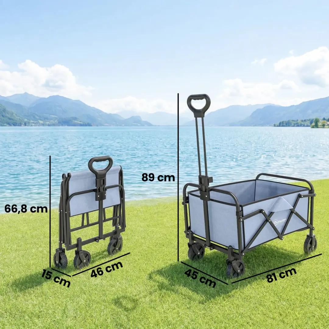Outsunny Kampeerwagen 81x45x89cm - Grijs