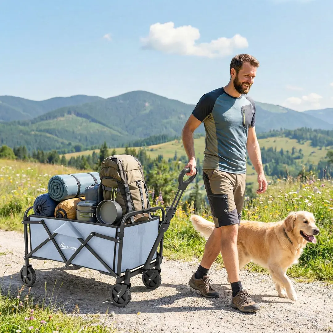 Outsunny Kampeerwagen 81x45x89cm - Grijs