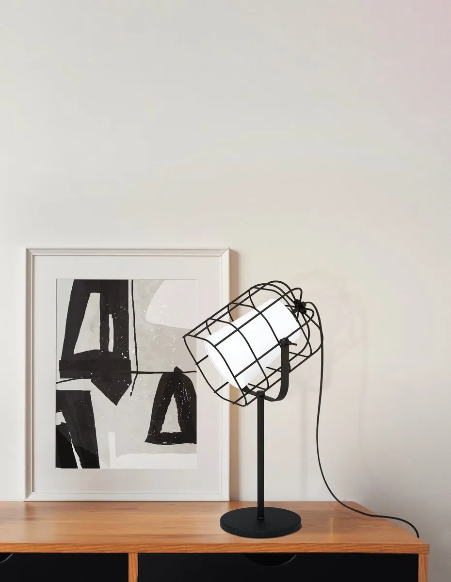 Eglo Bittams Tafellamp E27 - 57cm - Zwart/Wit - afbeelding 6 van 6