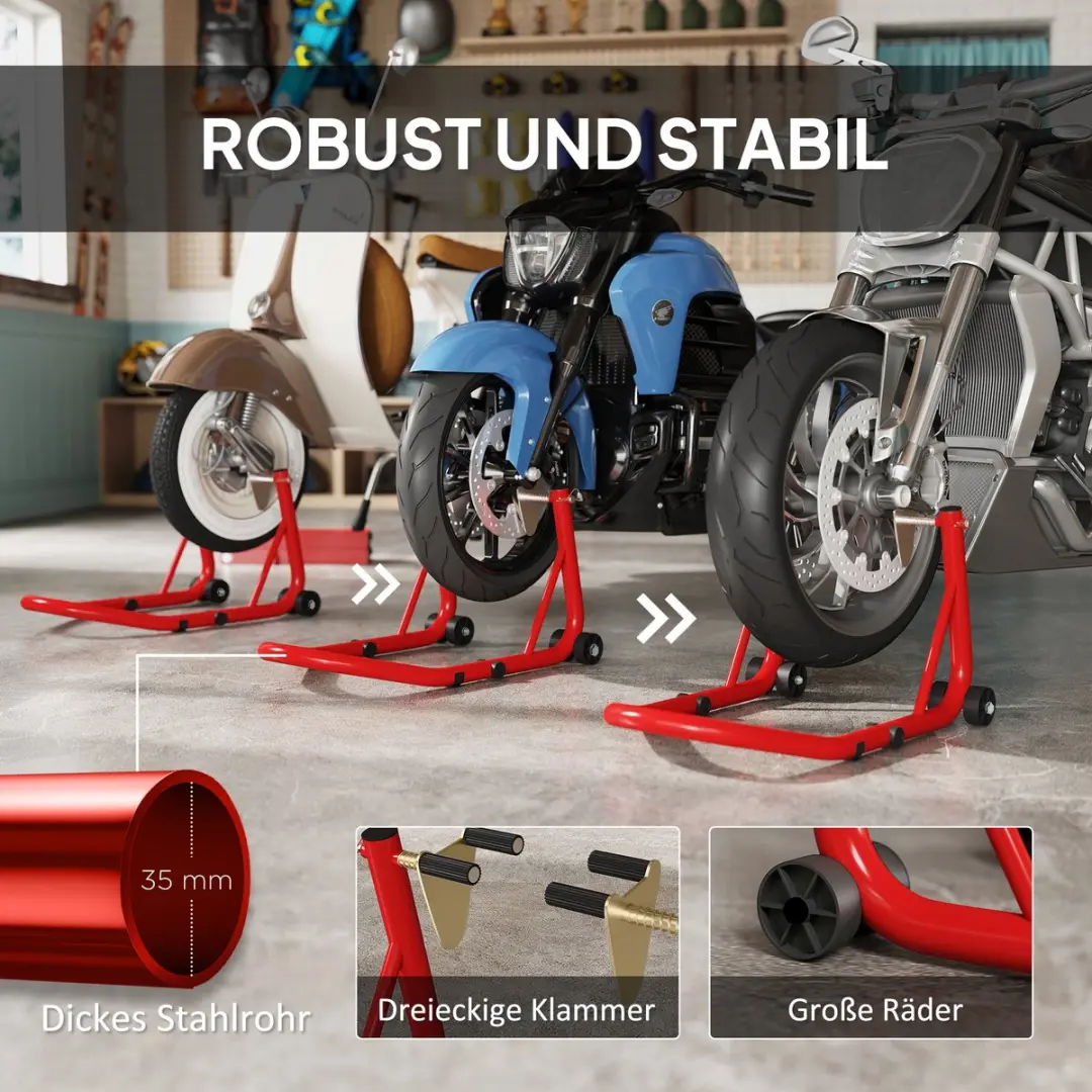 Homcom Motorstand - 544 kg - 35x38x64cm Rood