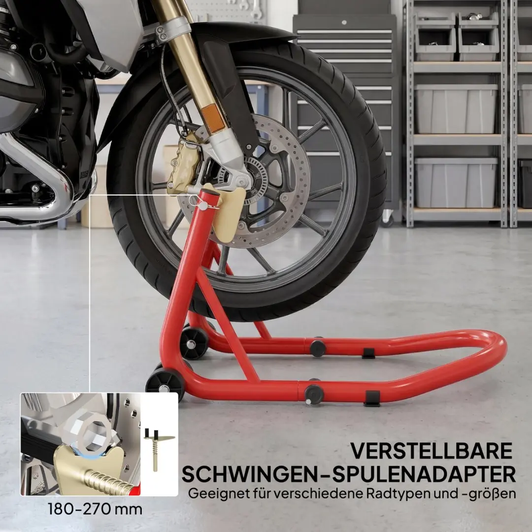 Homcom Motorstand - 544 kg - 35x38x64cm Rood - afbeelding 6 van 6