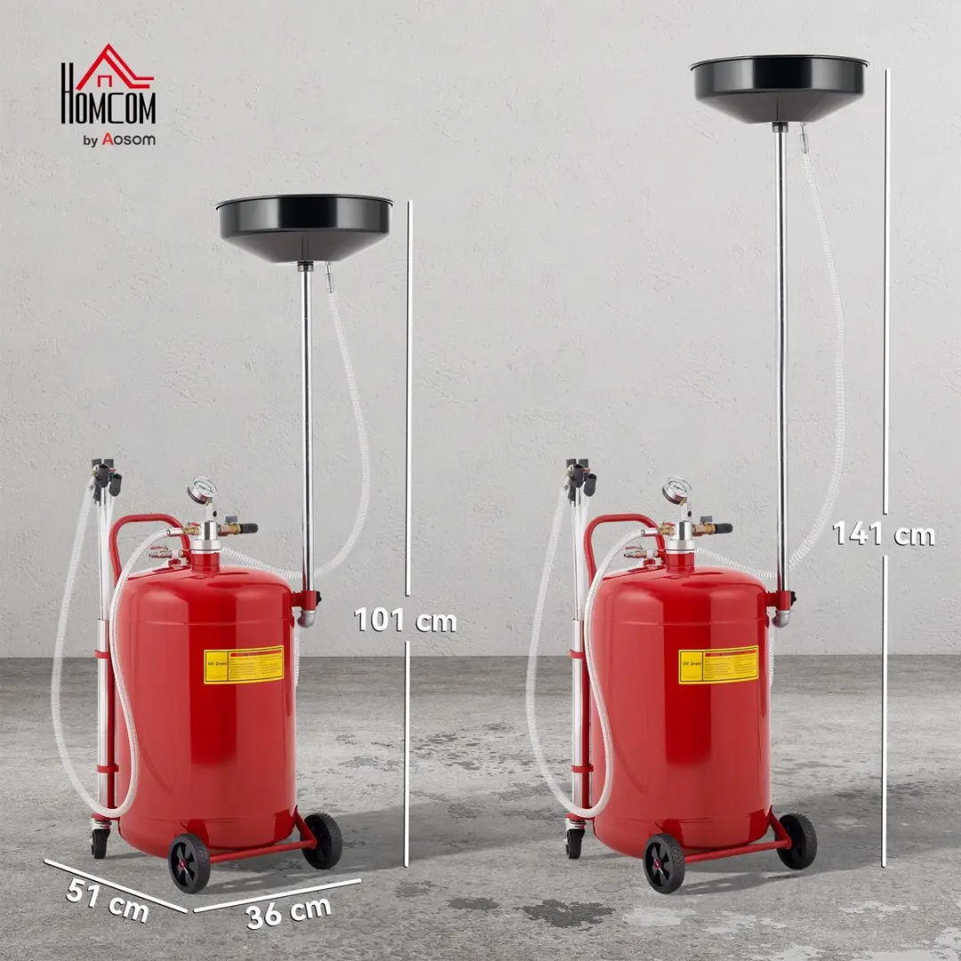 Homcom Water- en Olieafvoer 51x36x101cm - Rood