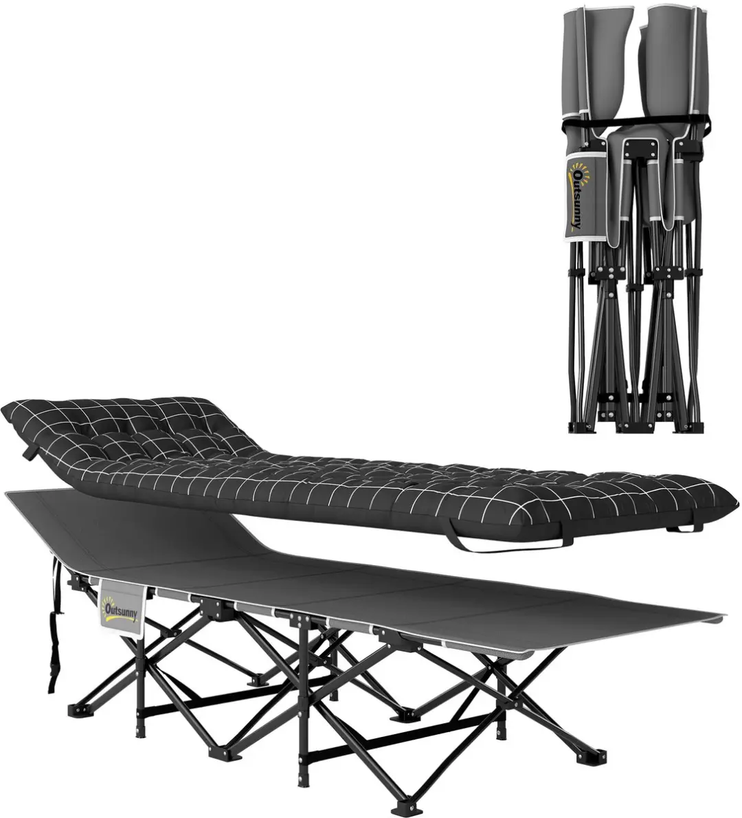 Outsunny Opvouwbaar Kampeerbed 190x67x37cm