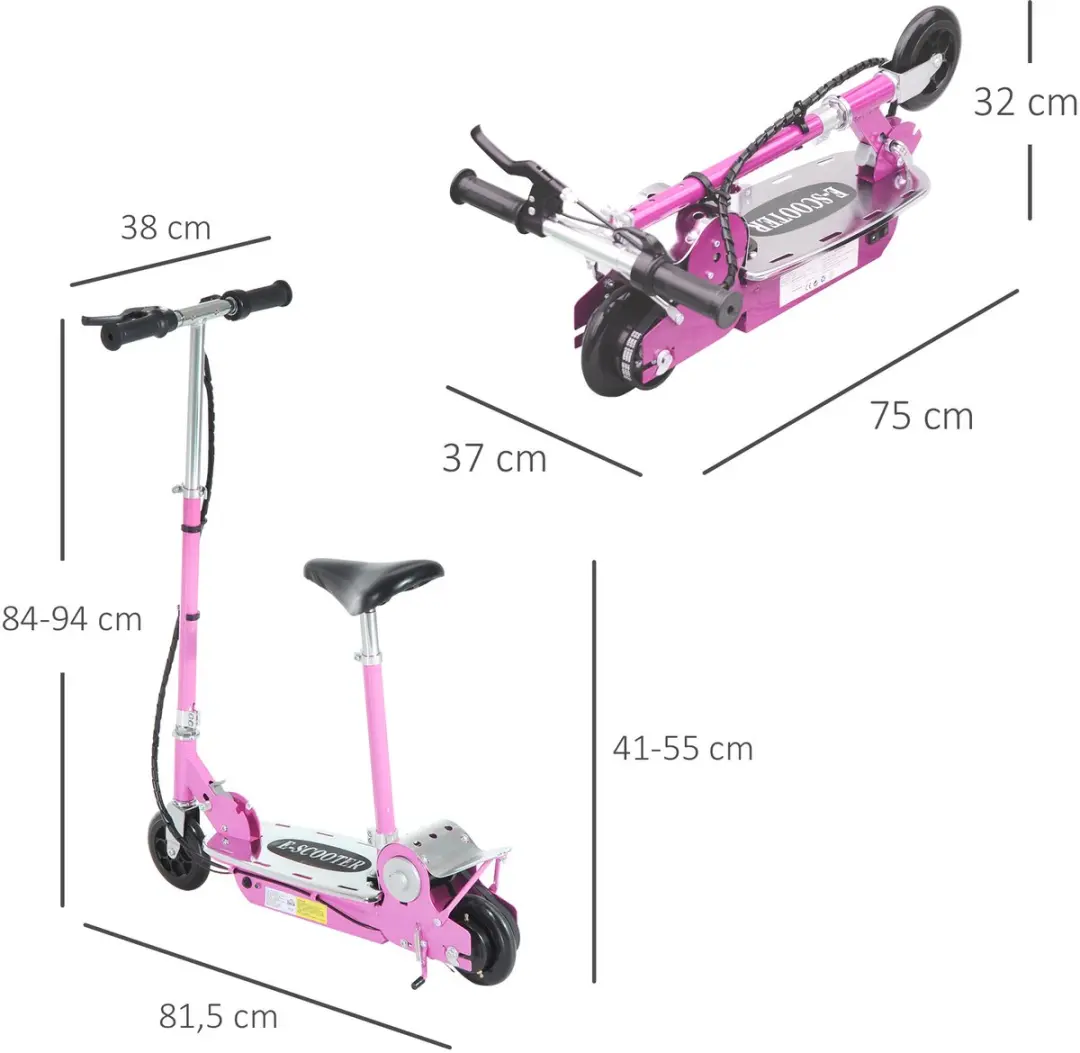 Homcom Kids E-Scooter 120W - Roze