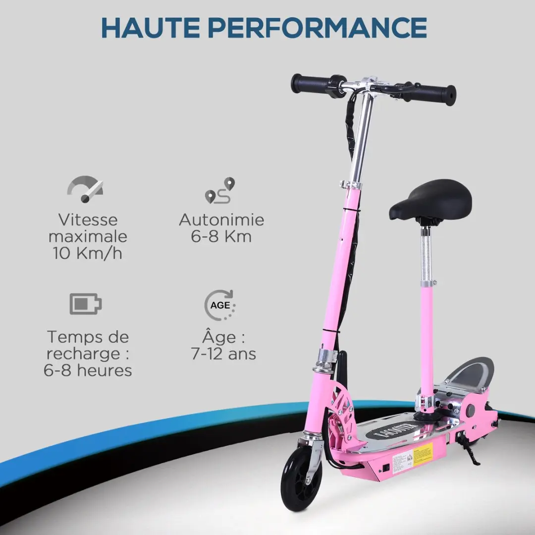 Homcom Kids E-Scooter 120W - Roze