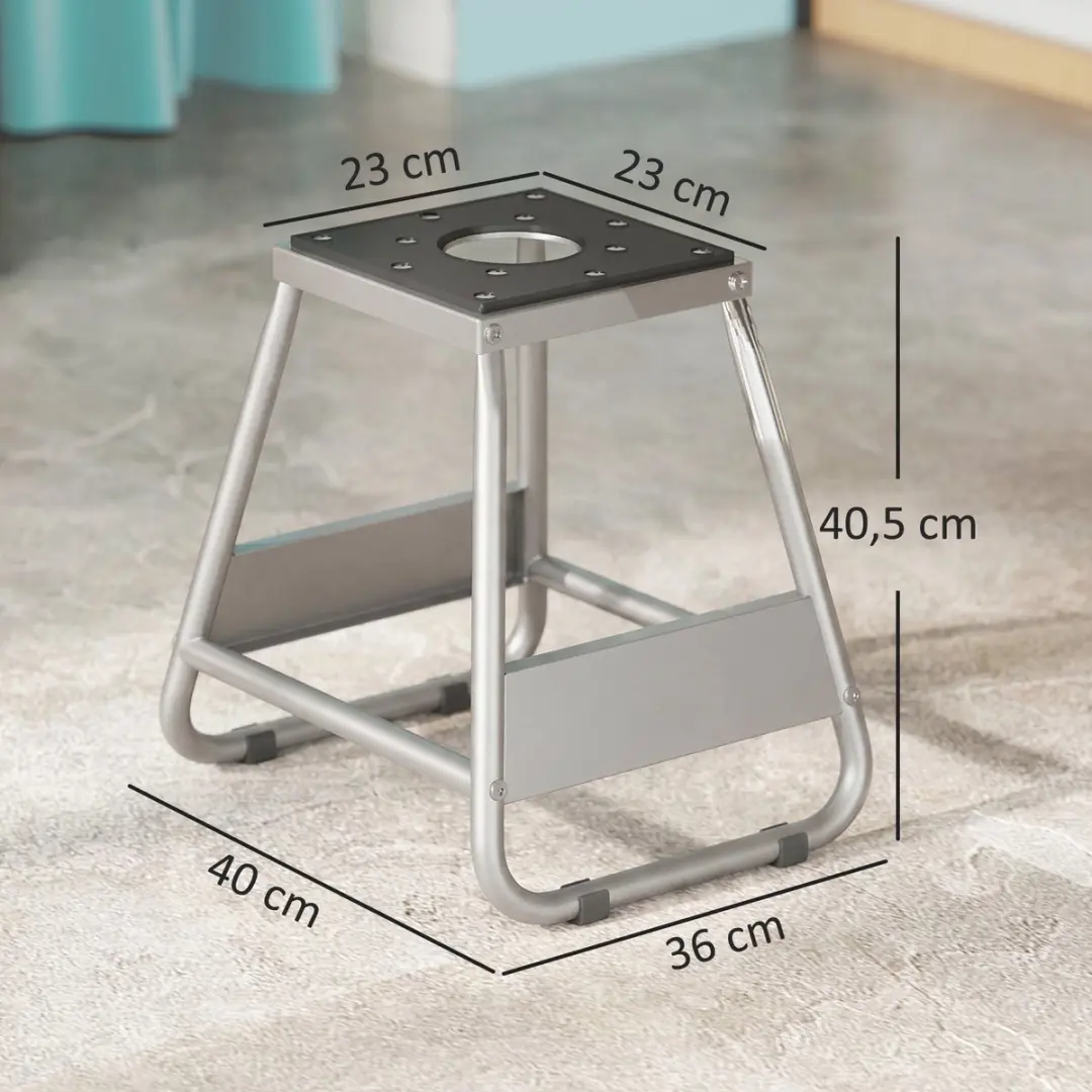 Homcom Motorstandaard Staal - 500 kg - 36x40x40,5 cm Grijs