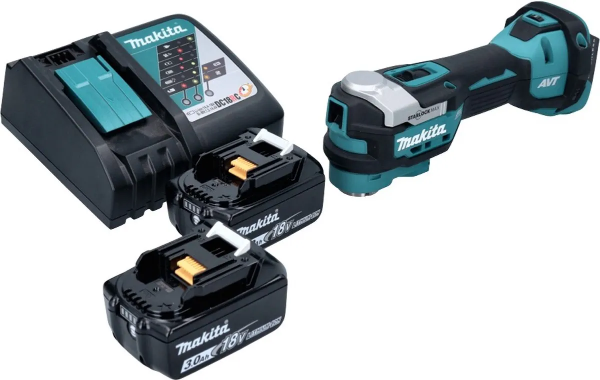 Makita DTM 52 RF Multifunctioneel Gereedschap 18V - 2x 3,0Ah + Oplader